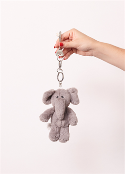Pack your keys in your trunk!. Plush travel companion. Seriously soft and fluffy. Perfect gift for an elephant enthusiast. You herd right, this little guy is so adorable and unbelievably soft! Straight out of nature, Hazel the Elephant would make a great gift for any animal lover, or anyone who's constantly losing their keys! Maybe you think you're too old for stuffed toys? Think again! With this plush keyring, you've still got an excuse for a cuddle while it has its practical use. The good news is that All Creatures Collection has many more wildlife animal keyrings for you to collect and enjoy! With an easy-to-use silver clip, attach quickly this to your keys and you'll be good to go in seconds.